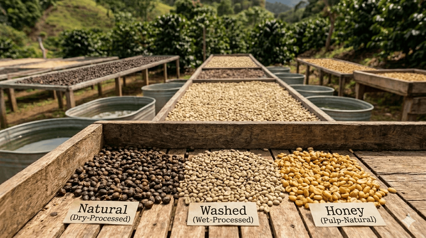 Specialty Coffee Processing Methods: Natural, Washed, and Honey